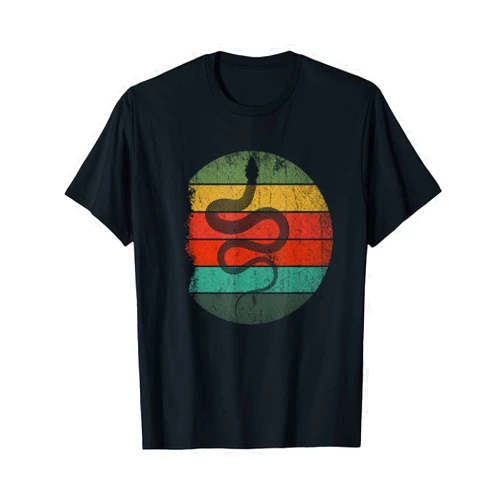 Wild Reptile Rainforest Snake Design Rainforest Reptile Animal Gift Retro Snake T-Shirt