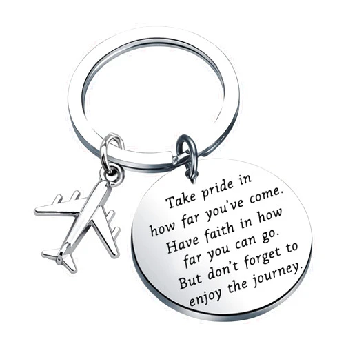 FUSTMW Airplane Keychain Pilot & Flight Attendant Graduation Gifts - Aviation Crew Gifts