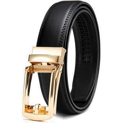 CHAOREN CR CR Belt for Women - Black Belt with Gold Buckle Women - 1.25