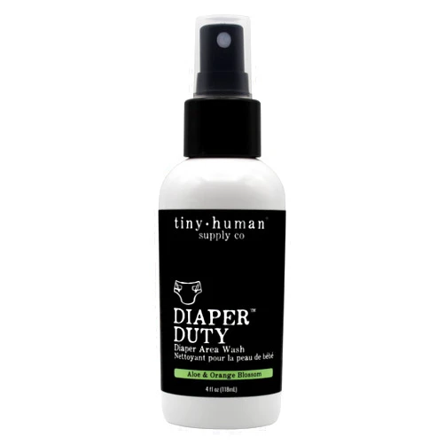 Tiny Human Supply Co Diaper Duty Diaper Area Wash 4oz (1 Pack), Orange Blossom & Aloe, Gentle Cleansing Spray for Cloth Diapers, Calming & Soothing