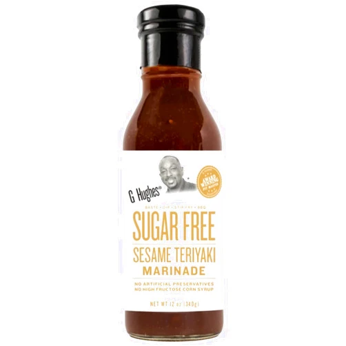 G Hughes Sugar Free, Sesame Teriyaki Marinade - Gluten Free Teriyaki Sauce, Keto Teriyaki Sauce, Asian Sauces, Sugar Free BBQ Sauces, Keto Sauces - 12 Oz (3-Pack)