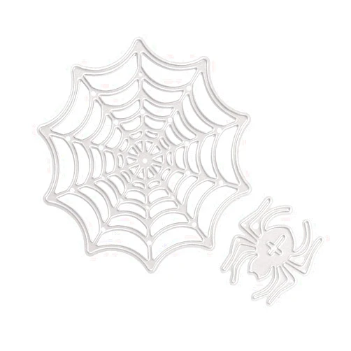 EXCEART Spider Web Cutting Dies 1Pcs Halloween Spider Web Pattern Embossing Cut Stencil Carbon Steel Cutting Template Mould