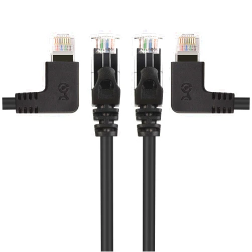 Cable Matters 10Gbps Combo-Pack 90 Degree Cat 6 Ethernet Cable - 5ft, Cat6 Right Angle Ethernet Cable (90Degree + 270 Degree Right-Angle RJ45 Connectors)