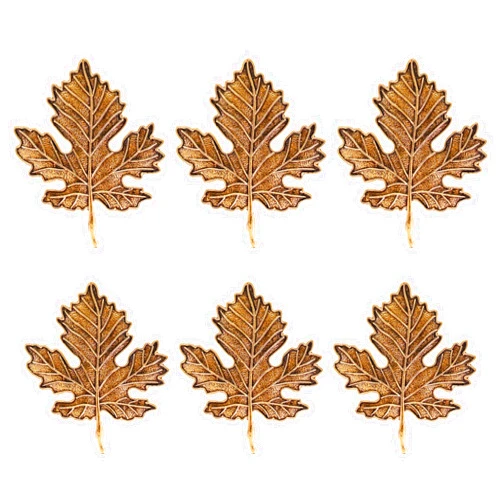 FKSWTV Fall Napkin Rings Set of 12 Leaf Vintage Thanksgiving Holiday Halloween Autumn Napkin Holders Wedding Birthday Banquet Table Accessories Table Accessories (Vintage Gold, 12)