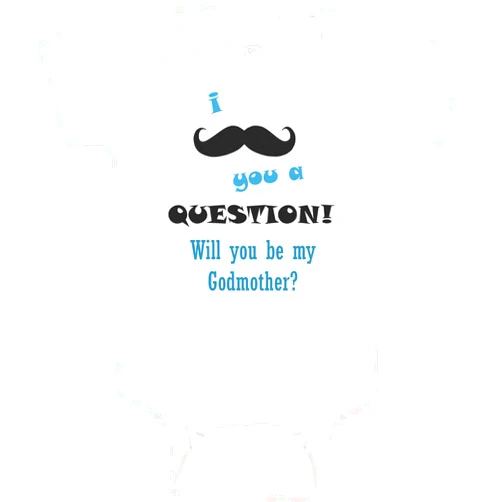 Cute Rascals Custom Baby Bodysuit Question! Will You Be My Godmother Boy & Girl Baby Clothes Cotton