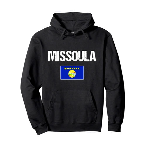 Montana Flag State Tee Missoula MT Montana Flag Proud American USA Patriotic State Pullover Hoodie