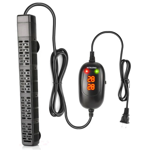 HiTauing Aquarium Heater, 50W/100W/200W/300W/500W Submersible Fish Tank Heater with Over-Temperature Protection and Automatic Power-Off When Leaving Water for Saltwater and Freshwater