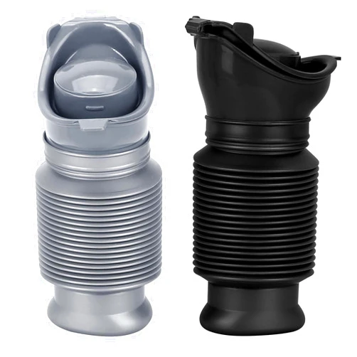 DricRoda Set of 2 Portable Travel Urinal, Collapsible Urinals for Men and Women, Reusable Kids Potty, Personal Pee Bottle for Outdoor Camping, Long Road Trip and in Traffic