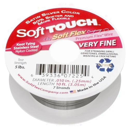 Soft Flex Kink Resistant Beading Wire - Very Fine 0.10 Diameter - Jewelry Making Bead Wire - 10 Ft