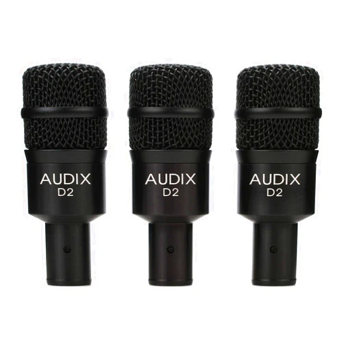 Audix D2 Trio Dynamic Microphone 3-pack for Kick Drums, Toms, and Bass Instruments