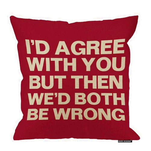 HGOD DESIGNS Pillowcase Humorous Sarcasm Humor Funny Quotes Throw Pillow 18 X 18 Inches Square Cotton Linen Pillowcase Cover Cushion