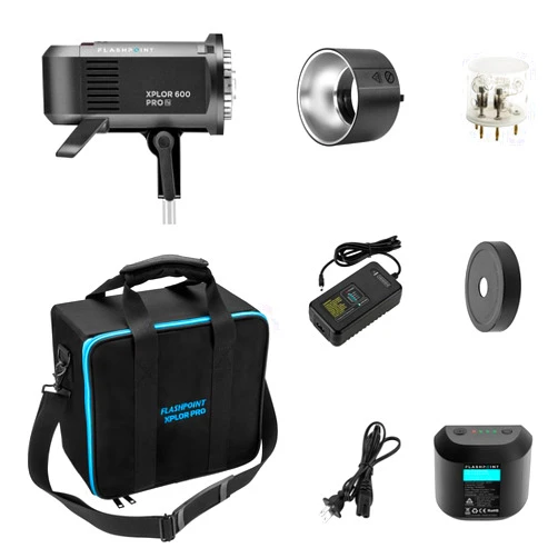 Flashpoint XPLOR 600 PRO Li-ion Battery-Powered HSS Strobe Light with Built-in R2 2.4GHz, Bowens Mount 600w Wireless Monolight with 360 Full-Power Flashes for Outdoor Strobe Light Photography