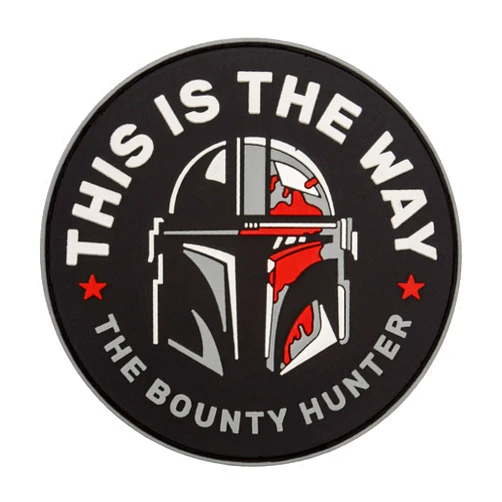 Embrosoft Bounty Hunter PVC Patch - This is The Way Mandalorian - Star TV Series Morale Emblem - Hook/Loop Backing - Size: 3.5 x 3.5 inches