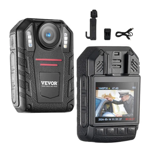 VEVOR 1440P HD Police Body Camera, 64GB Body Cam with Audio Video Recording Picture, Built-in 2850 mAh Battery, 2.0