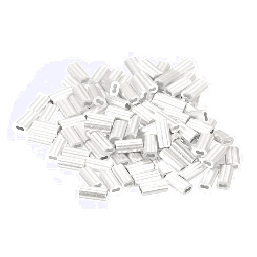 uxcell 100Pcs Aluminum Crimping Loop Sleeve for 1/32