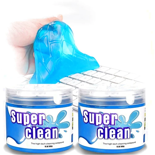 Arrow Dancer (2Pack) Super Clean Magic Gel Cleaning Solution Hard-to-Reach Areas Eco-Friendly Reusable Silica Gel Auto Vent Keyboard Car Interiors & More Dust Remover Cleaner Vehicle Wash Interior Soft Slime Jelly