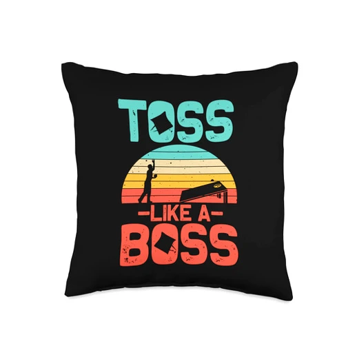 Cute Bean Bag Lawn Game Player Humor Lover Designs Funny Cornhole Gift Men Women Cool Cornhole Toss Like A Boss Throw Pillow