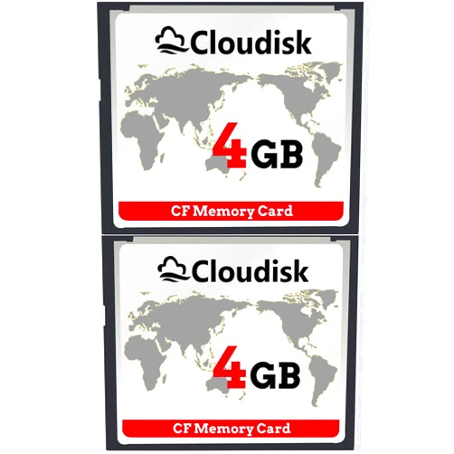 Cloudisk Pack of 2 Compact Flash Card 4GB CF 2.0 Card Performance for DSLR Camera,Vintage Digital Camera and Industry Equipment(4GB)