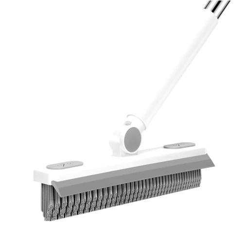 SetSail Grout Cleaner Brush with Long Handle, V-Shaped Floor Scrub Brush Swivel Grout Brush Stiff Bristle Floor Grout Scrubber for Bathroom, Tile Line, Crevice, Kitchen, Wall, Deck, Garage, White Grey
