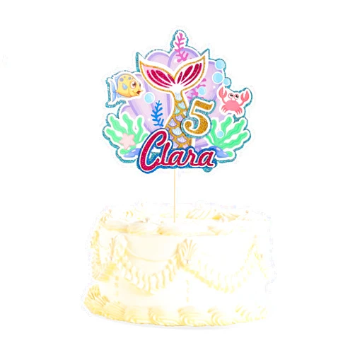 DOLPHIN CUSTOM Mermaid Cake Topper for Birthday Party Decorations
