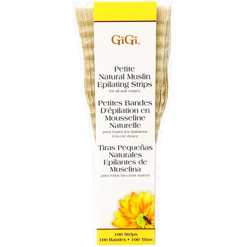 GiGi Natural Muslin Epilating Strips, Petite 100 ea (Pack of 4)