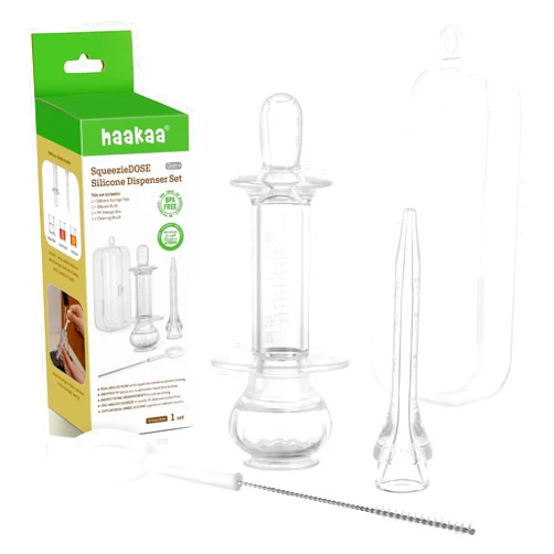 haakaa Baby Medicine Dispenser Set,Baby Essentials,Baby Medicine Syringe,Unique Silicone Ball Design,Medical-Grade Silicone,0 Months+