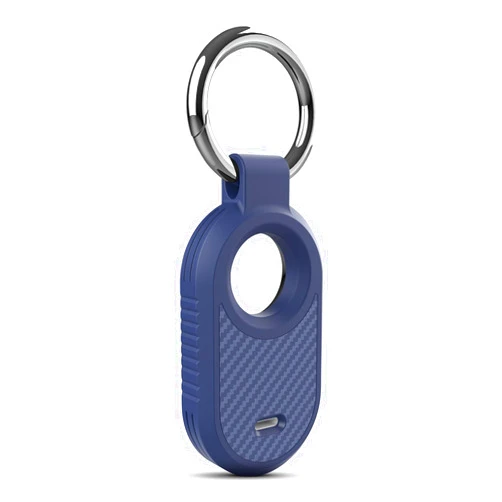 Pautas SmartTag2 Holder, Advanced Materials Anti-Drop & Anti-Scratch, with Carbon Fiber Pattern Designed for Samsung Galaxy SmartTag 2 Case Keychain Smart Tag 2 Case（Blue Gray）