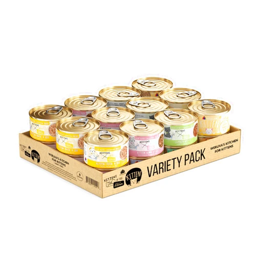 Weruva Cats in The Kitchen Kitten, Kitchen for Kittens Variety Pack, 3oz Can (Pack of 24)