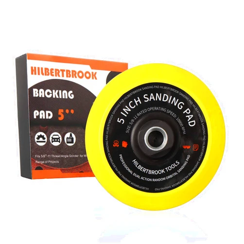 HILBERTBROOK 5 Inch Hook and Loop Backing Pad 5'' Backing Plate with 5/8-11 Threads Sanding Pad Angle Grinder Accessories Sanding Buffing Polishing (1 Pack)