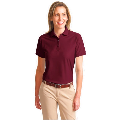 Port Authority Ladies Silk Touch Sport Shirt, Color: Burgundy