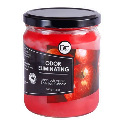 Dianne's Custom Candles Mcintosh Apple Odor Eliminating Highly Fragranced Candle - Eliminates 95% of Pet, Smoke, Food, and Other Smells Quickly - Up to 80 Hour Burn time - 12 Ounce Premium Soy Blend