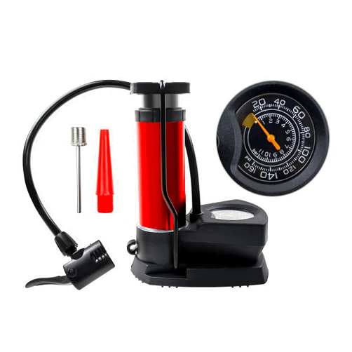 MAXFOOT Bike Pump, Foot Pump with Pressure Gauge, Ball Pumps with Needles, Mini Electric Bike Pump for Motorcycle Road Bike Mountain Bike Air Tyre Inflator