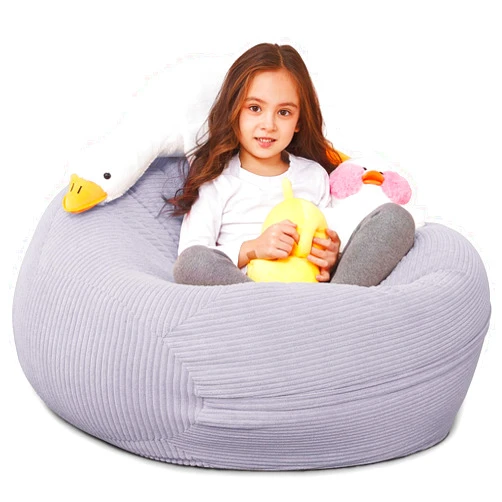 BCHWAY FAMILY Stuffed Animal Storage Bean Bag Chair Cover for Kids, 38