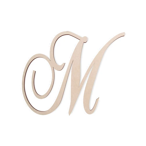 Jess and Jessica Wooden Letters for Wall Decor | Cursive Wooden Letter M | 4