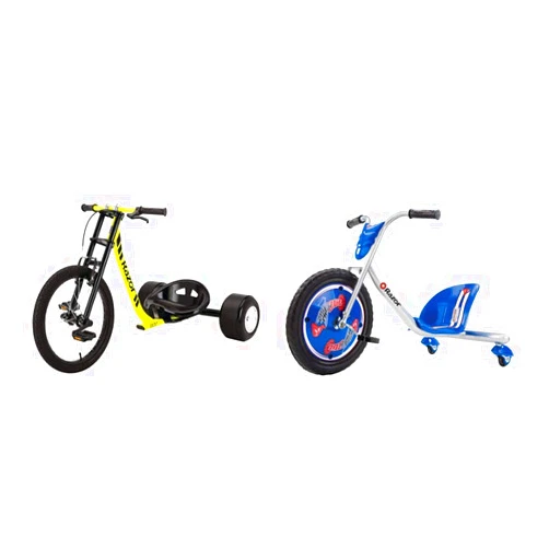 Razor RipRider 360 Caster Trike for Kids Ages 5+ and Razor DXT Drift Trike Yellow, One Size