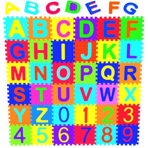 Febyyer 36 Tiles Children’s Foam Puzzle Mat, Play Mat, Play Rug with Letters of The Alphabet and Numbers