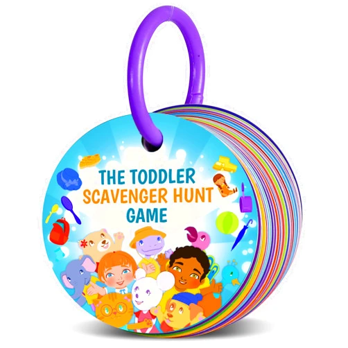 Zetz Brands Toddler Scavenger Hunt Game at Home - Extra-Thick Cards for Discovery & Vocabulary - A Cooperative Family Game, Toddler Toys, Preschool Activities & Gifts for 2-5 Yr Old Boys & Girls