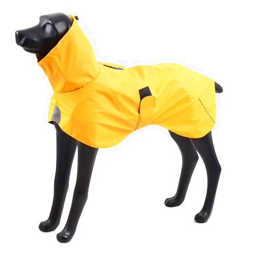 BLACKDOGGY Adjustable Raincoat Waterproof Outdoor Rain Jacket with Reflective Trim (XX-Large, Yellow)