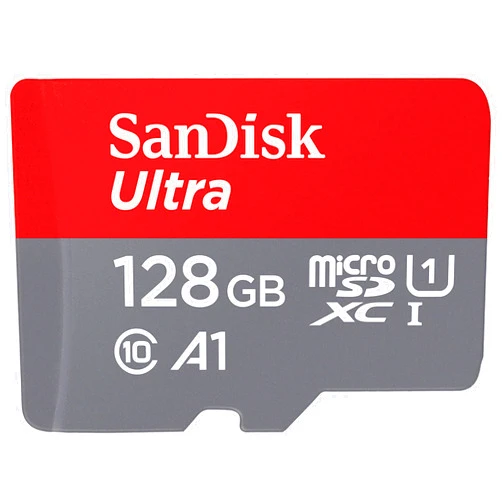 SanDisk 128GB Ultra microSDXC UHS-I Memory Card with Adapter - Up to 140MB/s, C10, U1, Full HD, A1, MicroSD Card - SDSQUAB-128G-GN6MA [New Version]