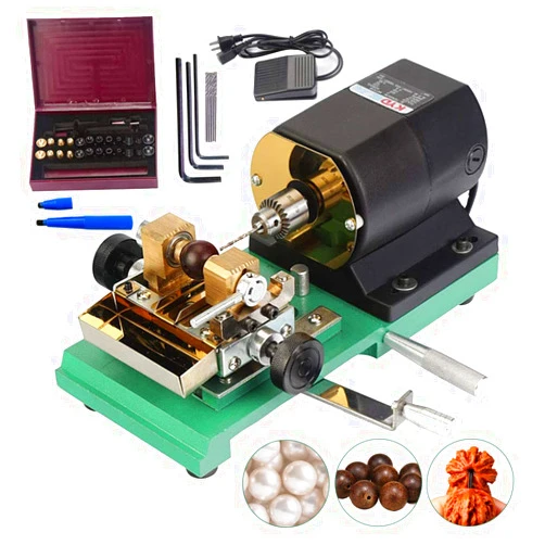 HiHydro 280W 110V Pearl Drilling Machine Driller Full Set Drill Holder for Shell Coral Amber Stone Jewelry Tools