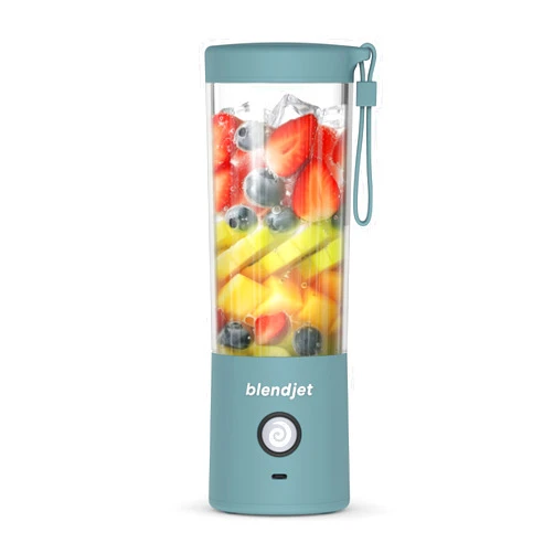 BlendJet Portable Blender for Smoothies & Shakes - 16oz BlendJet 2 Cordless Personal & Small Blender, USB-C Rechargeable, Self Cleaning - Quiet Mini Travel Blender with Stainless Steel Blade (Glacier)