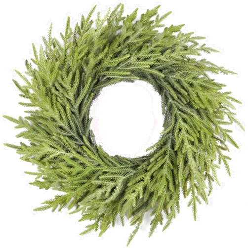 Artgar 26 Inch Pine Wreath - Christmas Wreaths for Front Door - Real Touch Pine Wreath - Large Artificial Green Pine Wreaths for Walls Windows Porches Farmhouse Indoor Outdoor Home Decor (White-Green)