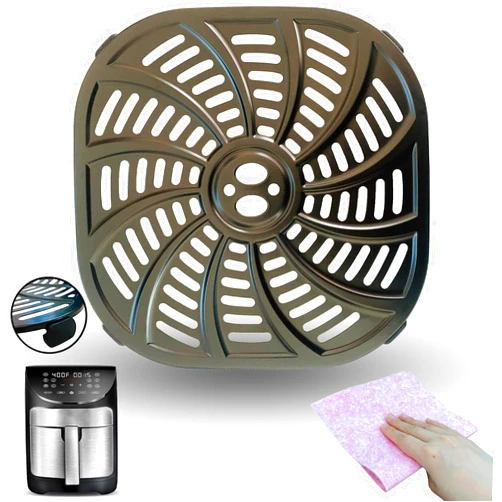 QLRGNE 7QT Square Air Fryer Crisping Plate for Gourmia GAF798 Air Fryers, Upgraded Nonstick Air Fryer Grill Pan Crisper Tray Rack Shelf Insert Grate Grid for Gourmia 7QT Air Fryers, Dishwasher Safe