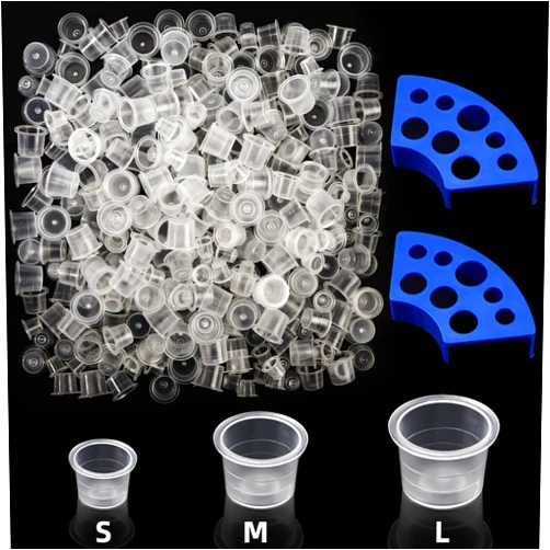 Fulasiteu 400pcs Tattoo Ink Caps Kit with 2 Cups Holders for Tattoo Ink Pigment Caps,Disposable 3 Sizes Tattoo Ink Cups for Tattoo Permanent Makeup Container Cap Tattoo Supplies Tattoo Accessories…