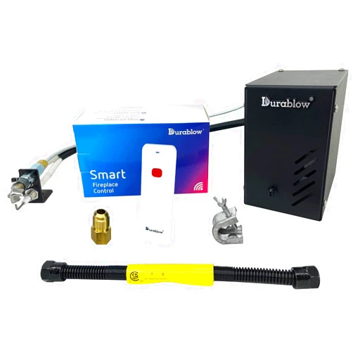 Durablow 6VK-SH3002-RH Smart Home WiFi (Thermostat, Timer, Schedule) Electronic Automatic Spark to Pilot Valve Kit w/Remote for Natural Gas (NG) Vented Fireplace, Log Sets