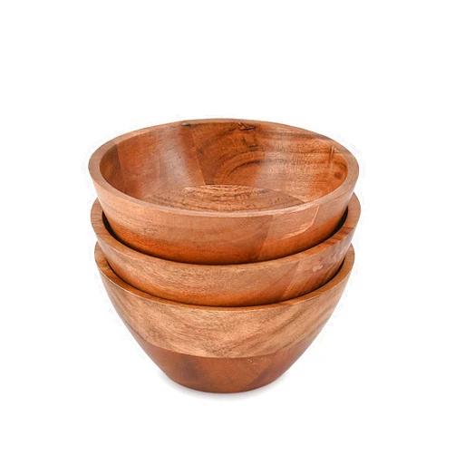 NIRMAN Bowl Set Acacia Wood for Kitchen Bowls for Entertaining Small Snack Bowls Set Kitchen Counter, Candy Bowl Bowls, Wooden Bowls for Décor (6