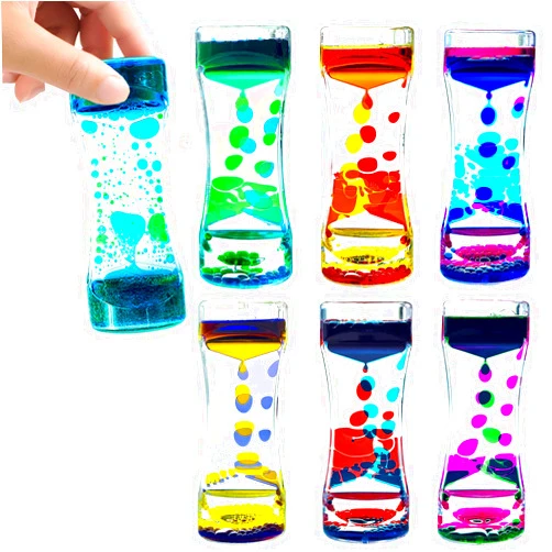 ABITOTIBA Liquid Motion Bubbler for Kids and Adults Pack of 6 Great Rainbow Series Liquid Bubbler Timer Sensory Fidget Relaxation Stress Relief and Anxiety Relief Relaxing Autism