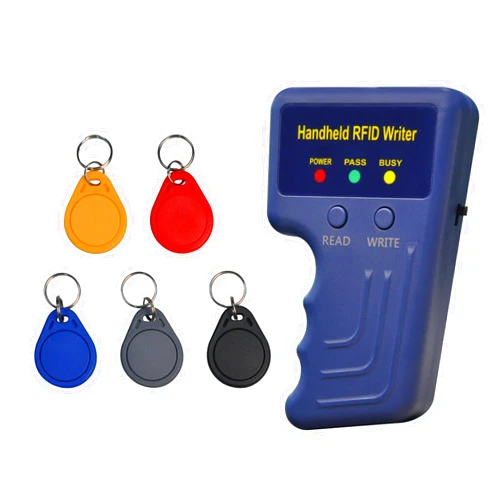 HETYY Handheld RFID Copier Smart ID Card Duplicator Used for ID IC HID Waid+5pcs Mix colorsT5577 Key fobs