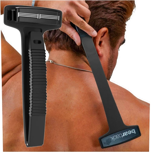 Bearback Back & Body Shaver for Men (DIY), Premium Quality, Long Reach Folding Ergonomic Handle, Triple Blade Pivoting Cartridge