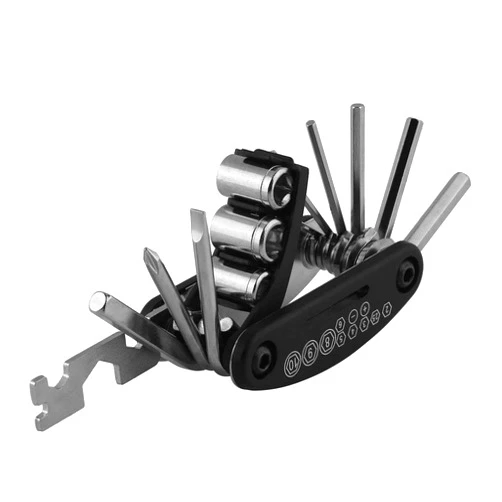 CNKOBE 15 in 1 Multi-Function Basic Mini Portable Foldable Mechanic Repair Tool Kit Multitool for Emergency Maintenance - Bicycle MTB Road Bike Compatible